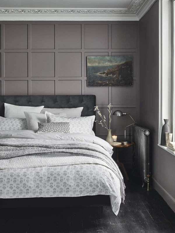 MURMUR Tulip Duvet Cover Cloud Grey, 100% COTTON PERCALE 220 THREAD COUNT, Single