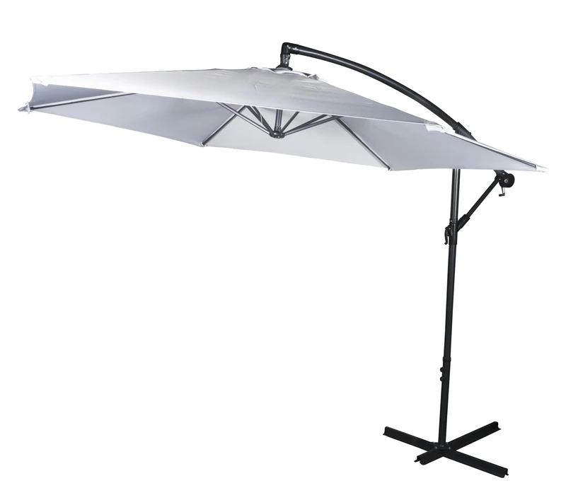Lifetime Garden Floating Parasol - Parasol with Base - Length Adjustable up to 3 Meters - Parasol - Different Angles - Steel - 300 x 300 x 245 CM - Grey