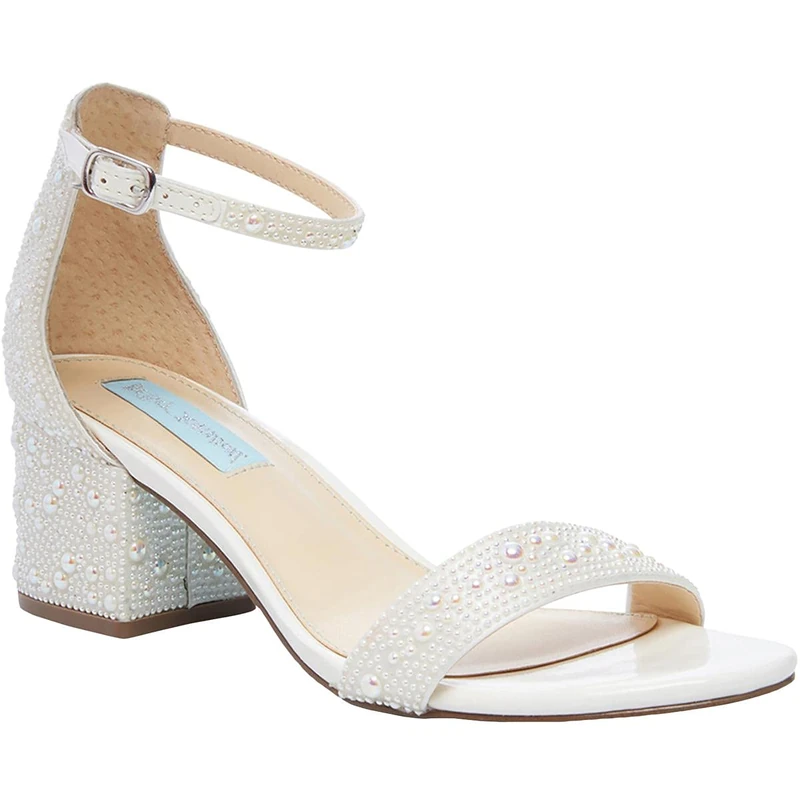 Betsey Johnson Blue Women's SB-MARI Heeled Sandal, White, 7 UK