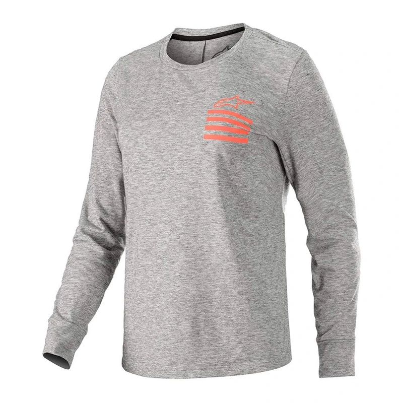 Alpinestars Womens Jersey - Stella Merino Ls Jersey Melange Mid Gray Coral S - 2019 2019 - Image 1