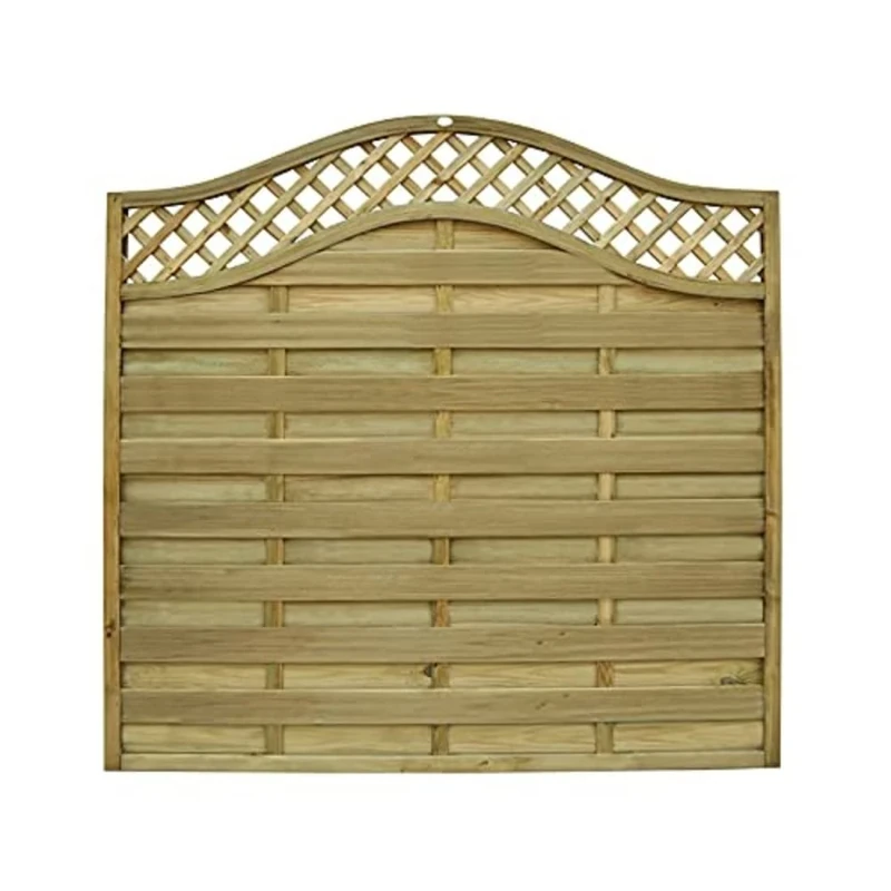 Forest Garden 1.8 metre x 1.8 metre Pressure Treated Decorative Europa Prague Fence Panel-Pack of 4, Natural Timber, EGSPPK4HD