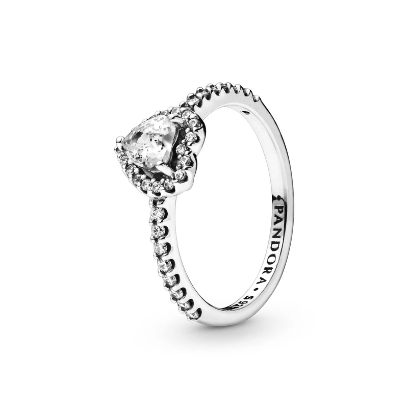 PANDORA Timeless Women's Sterling Silver Elevated Heart Ring, Size 58, No Box