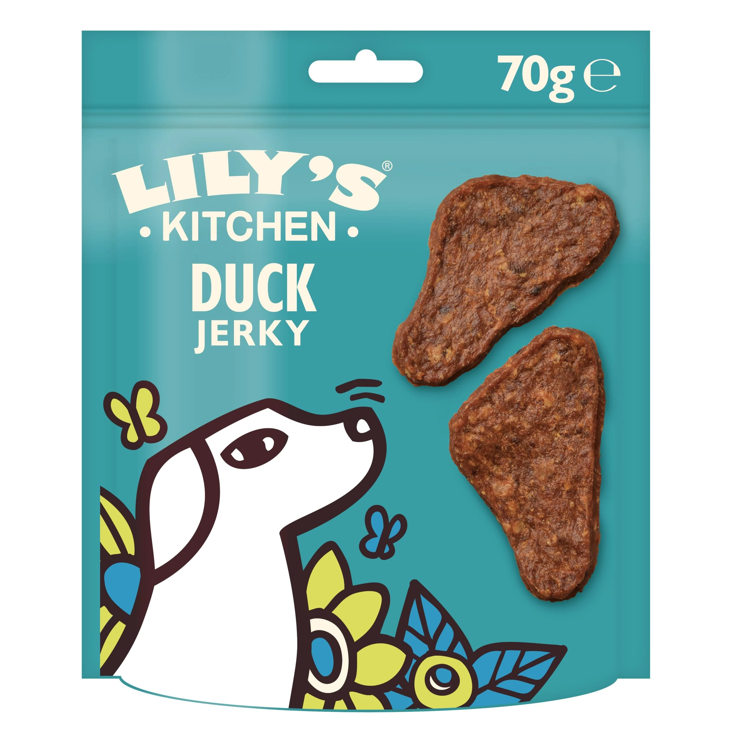 Lily’s Kitchen Made with Natural Ingredients Adult Dog Treats Packet The Mighty Duck Mini Jerky for Small, Medium, Large Dogs 8 x 70g