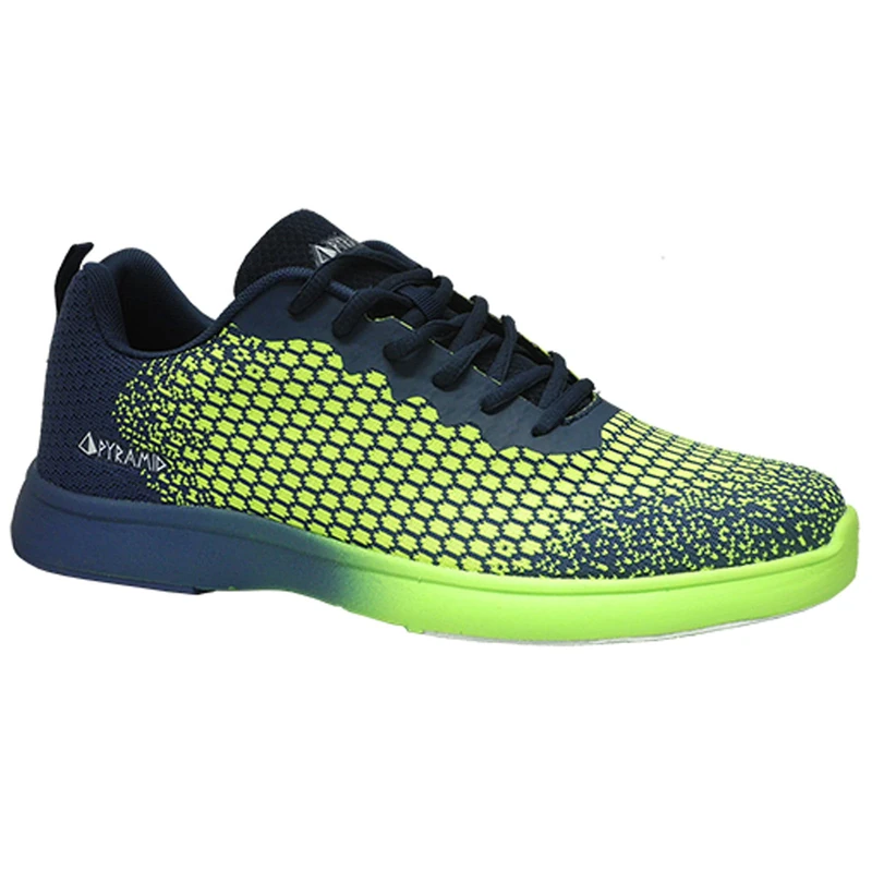 Pyramid Men's Path Lite Seamless Mesh Bowling Shoes, Navy/Voltage Lime, 7 UK