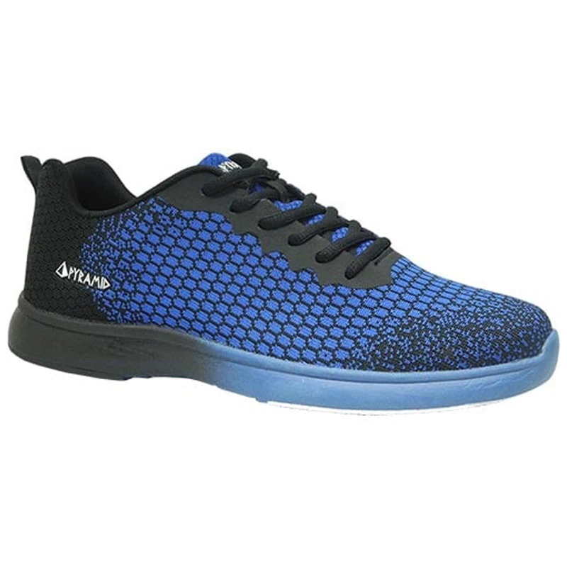 Pyramid Men's Path Lite Seamless Mesh Bowling Shoes, Black/Royal Blue, 10.5