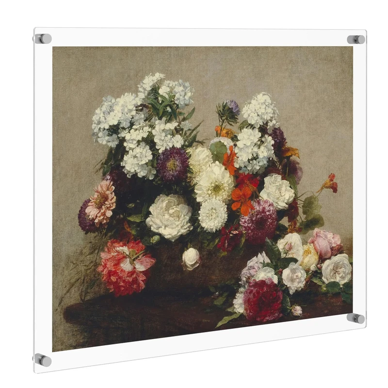 NIUBEE 24x30 Clear Acrylic Wall Mount Picture Frame Floating Frames for Photography Poster Display (Full Frame is 27x33 inch)