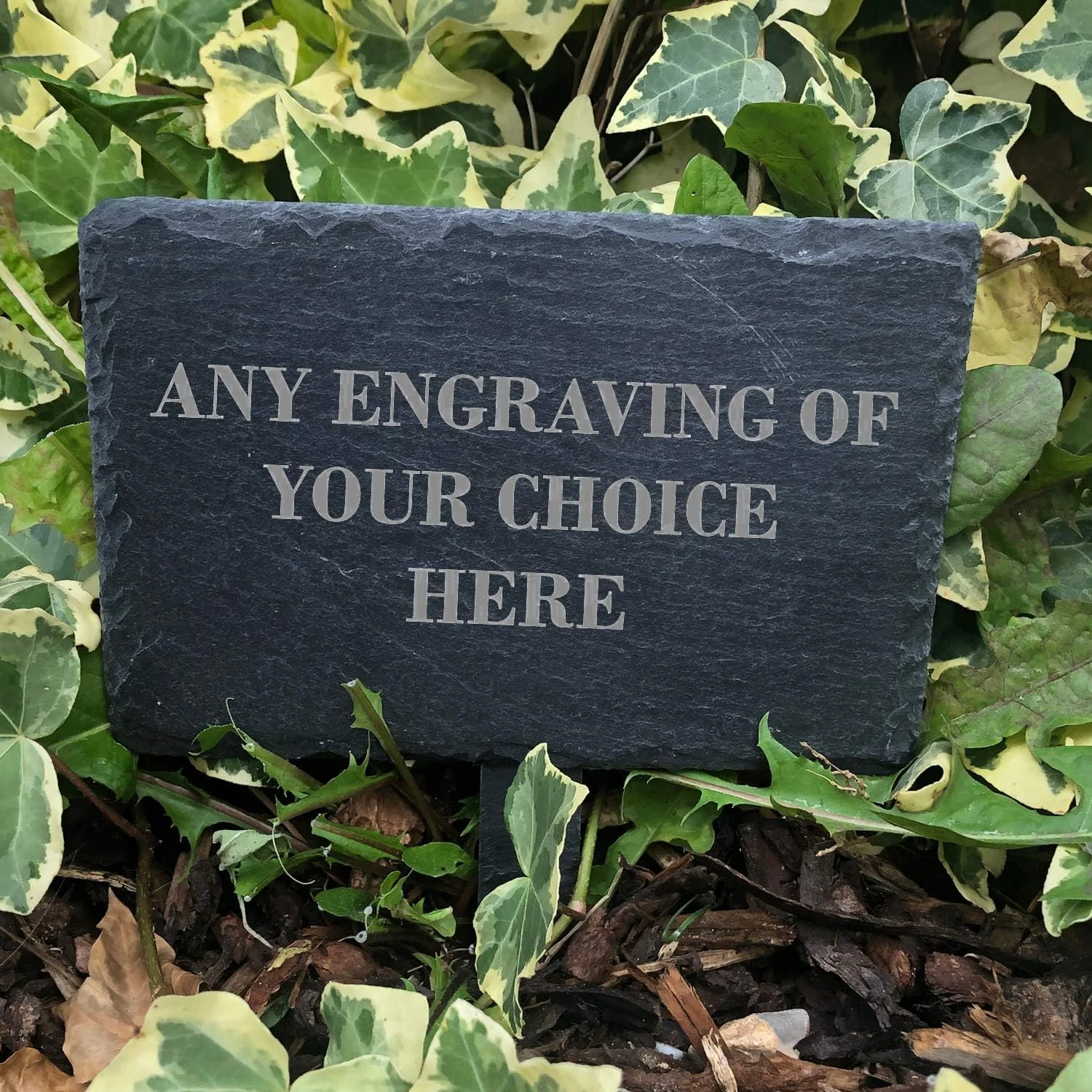 ukgiftstoreonline Personalised Slate Plant Marker Garden or Pot Plaque Any Engraving