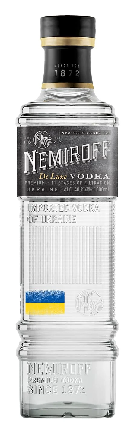 Nemiroff De Luxe Vodka 1L | Award-Winning made from Natural Ingredients | Lux-class Grain Alcohol | 40% vol