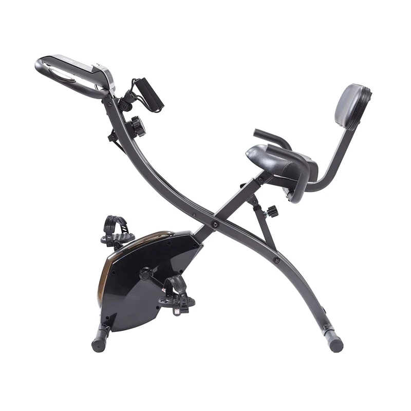 High Street TV Slim Cycle - 2-in-1 Stationary Flat Fold Exercise Bike - For Full Body Cardio - Strength & Resistance Training - Built-In Resistance Bands - Easy Storage - 8 Levels