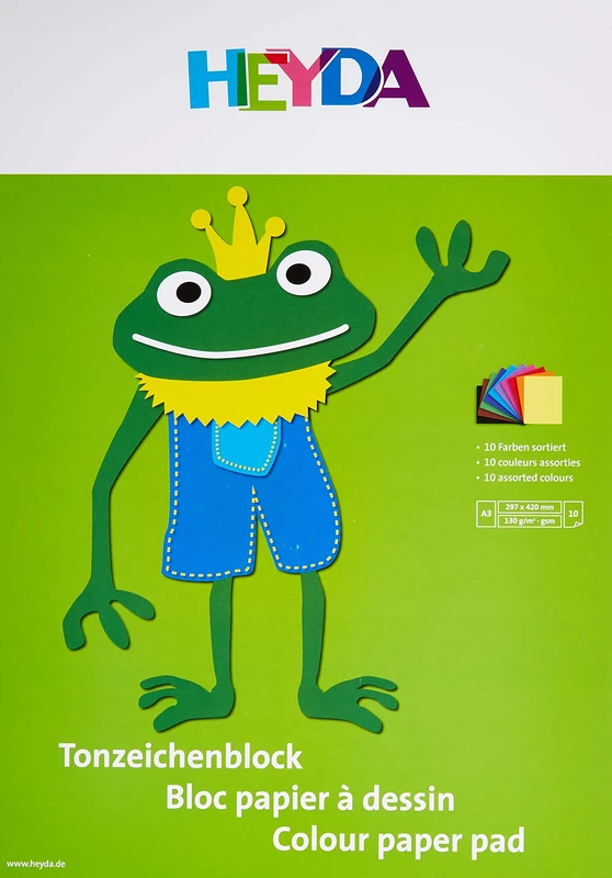 Heyda Coloured Paper Pad A3 130 g 10 Sheets Pack of 10