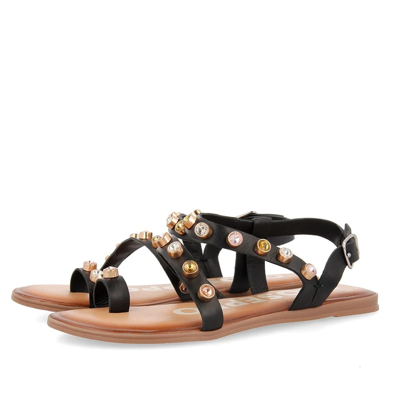 Gioseppo Women's Halcott Open Toe Sandals, Black Black Black, 6 UK