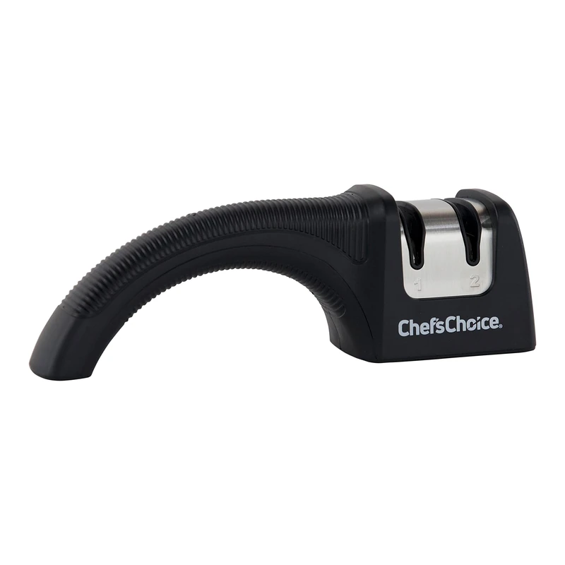 Chef'sChoice 465 Diamond Hone Manual Kitchen Knife Sharpener Sharpens Straight Edge, Pocket, Sport & Serrated Knives, 2-Stage, Black