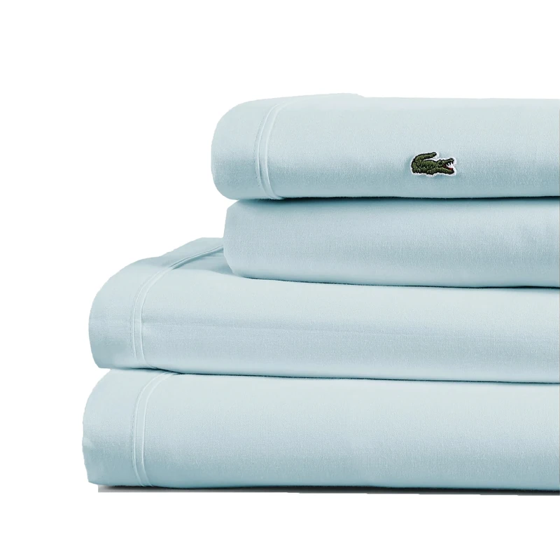 Lacoste Light Aqua 100% Cotton Percale Duvet Cover Set Standard King