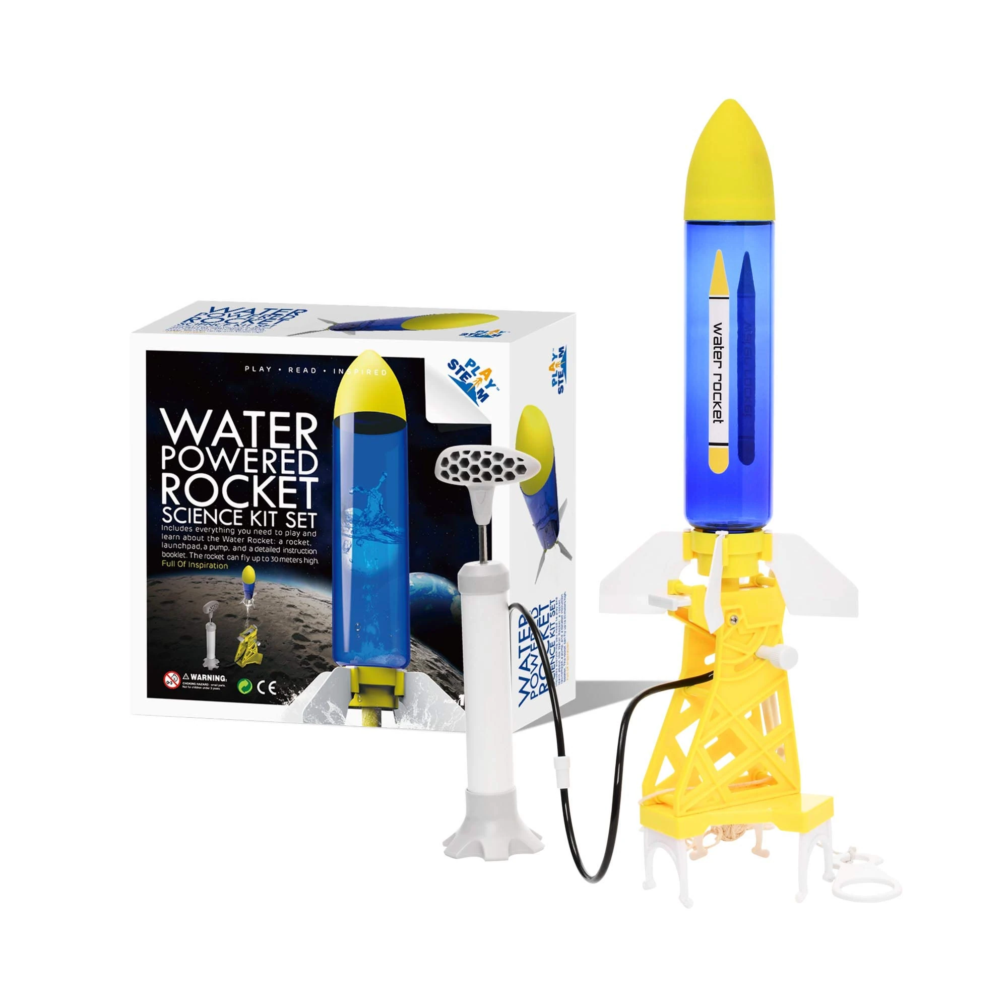 PLAYSTEM Water Rocket Launcher for Kids - DIY Science Stem Toys - Xmas Gift for Boys & Girls