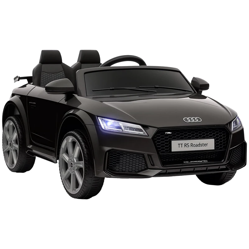 HOMCOM Audi TT RS Licensed 12V Kids' Electric Ride on, Electric Car for Kids with Parental Remote Forward Reverse, Lights, Horn, Music, MP3 Player, Seatbelt, Black