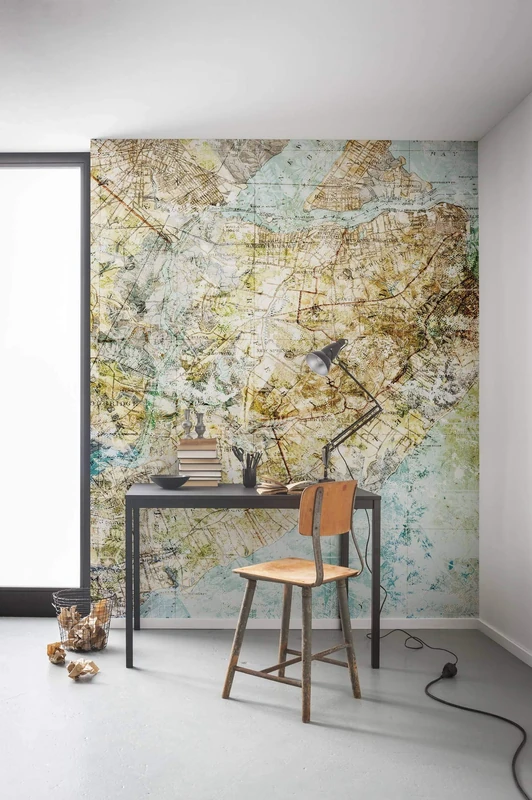Komar Mix Map Non-Woven Photo Wallpaper 200 x 250 cm (Width x Height) Bedroom Living Room Hallway Design Wall Decoration