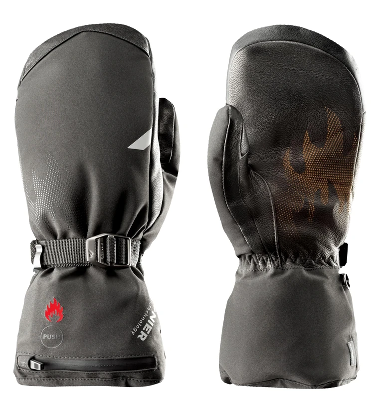 Zanier Unisex HOT.STX Mitten, Black, 7.5 - Image 1