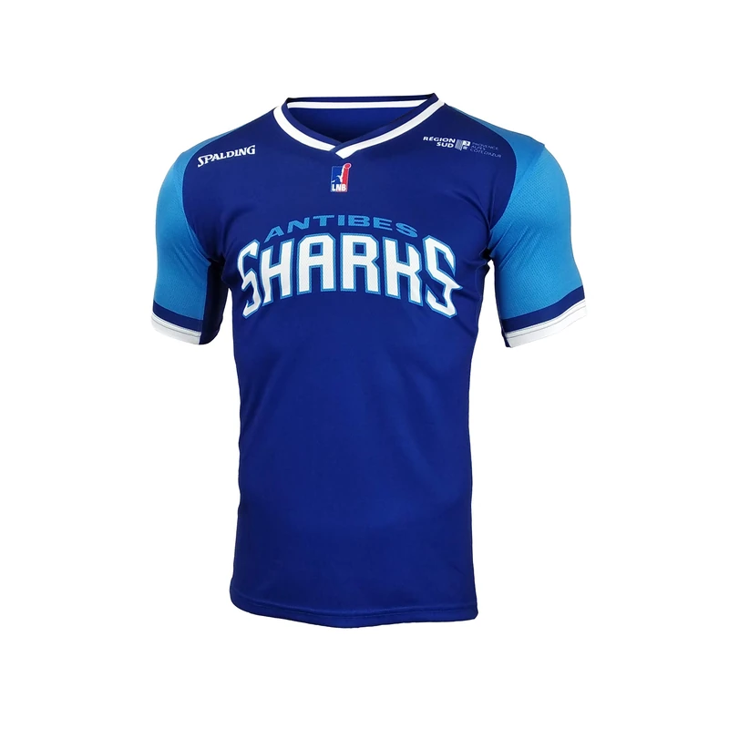 Antibes Sharks Official 2019-2020 Unisex Outdoor Basketball Jersey, unisex, MAILLOT_EXT_ANTIBES, blue, S