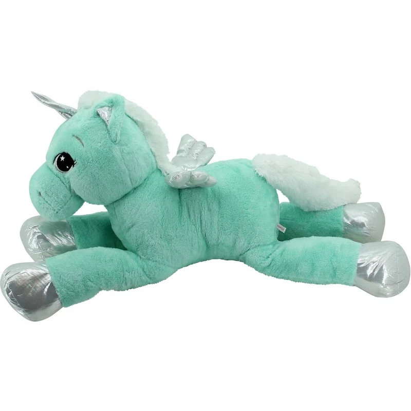 Sweety Toys 11957 Unicorn Plush Toy Cuddly Toy 115 cm Turquoise-Mint Lying Down