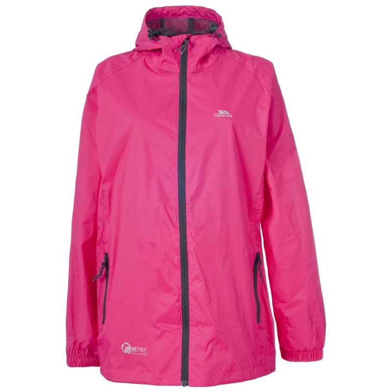 Trespass Adults Waterproof Jacket Qikpac - Waterproof, Breathable, Windproof, Taped Seams, 2 Zip Pockets, Full Body Length Front Zip, Adjustable Hood, Storm Flap, Ventilated Back, Packs Away - Image 1