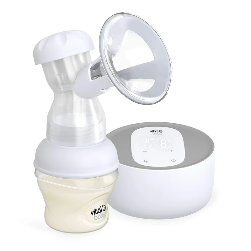 Vital Baby Nurture Flexcone™ Electric Breast Pump - Portable – 2-Phase Expression – 9 Stimulation/Massage and 9 Express Settings – Unique Soft Silicone Cone – Quiet, Lightweight and USB Rechargeable