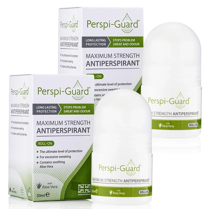 Perspi-Guard Maximum Strength Antiperspirant Roll On Deodorant for Men & Women, Excessive Sweating, Hyperhidrosis Treatment, Unscented, 30 ml, 2-Pack