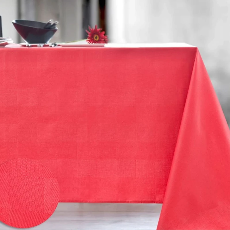 Nydel Damask Tablecloth Mini Touch Cherry Stain Resistant Acrylic Coating 140 x 250 cm