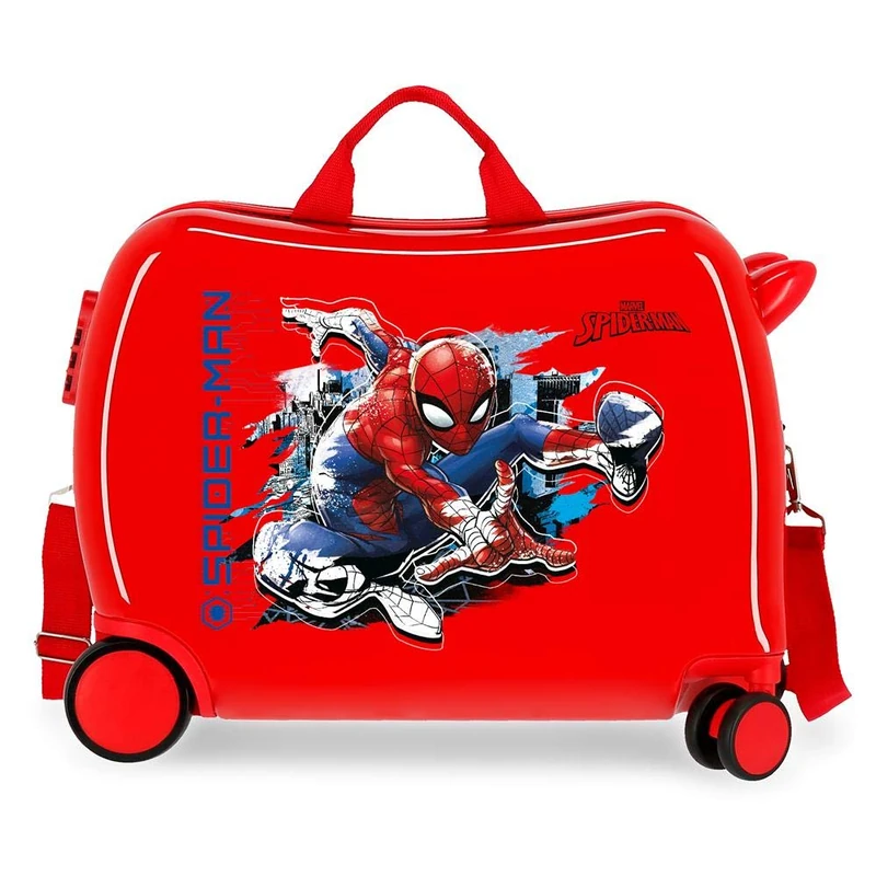 Marvel Spiderman Geo Red Kids Rolling Suitcase 50 x 38 x 20 cm Rigid ABS Combination Lock 34 Litre 2.1 kg 4 Wheels Hand Luggage