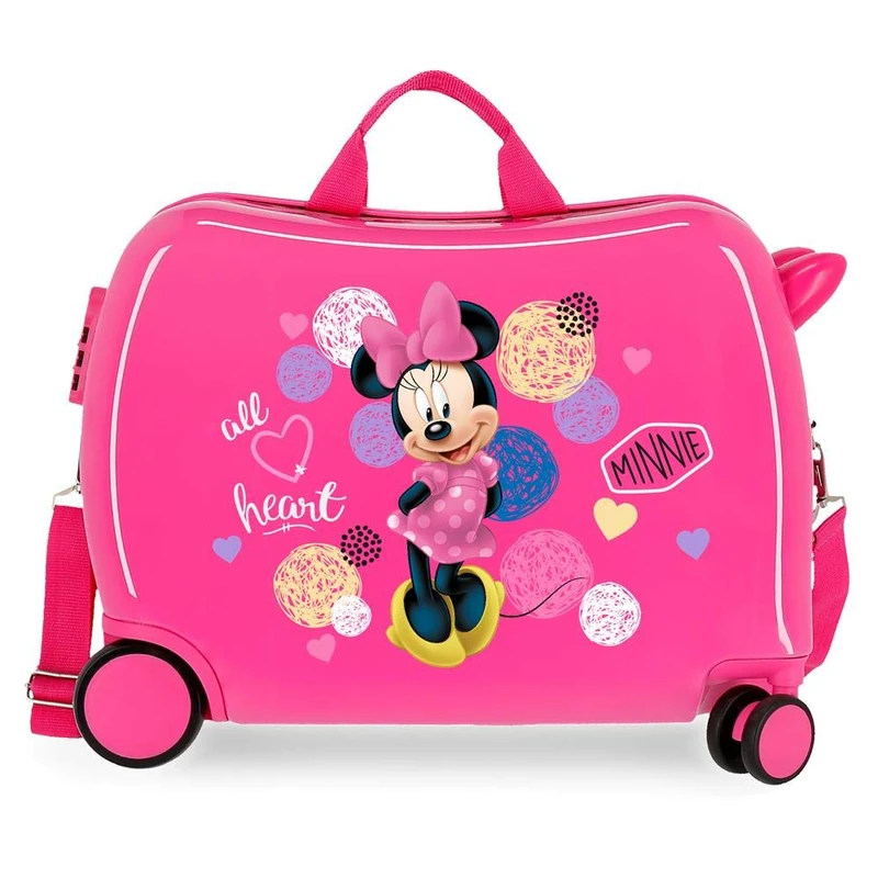 Minnie Heart Rolling Suitcase 2 Multi-Direction Spinner Wheels