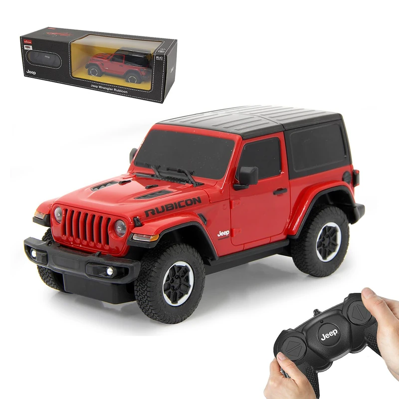 JAMARA Jeep Wrangler JL 1:24 2.4GHz - Officially Licensed, Approx. 1 Hour Driving Time at Approx. 9 km/h, Perfectly Replicated Details, Workmanship, Red