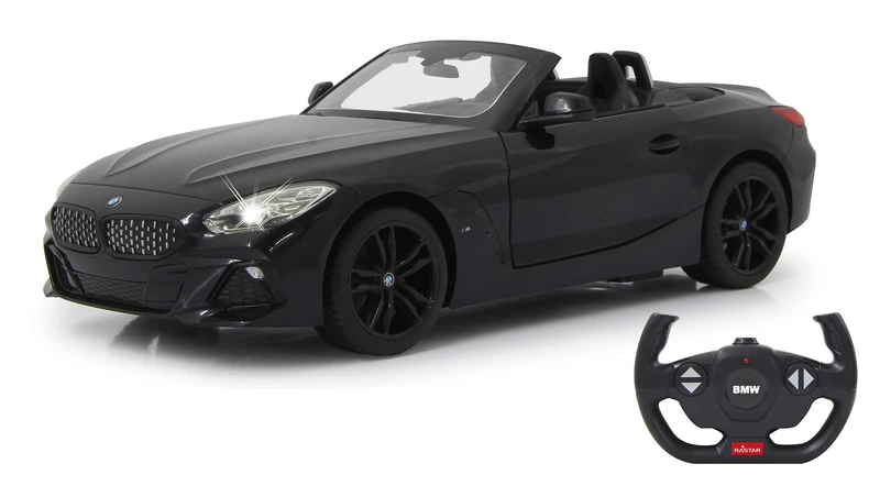 JAMARA BMW Z4 Roadster 1:14 2.4 GHz, Manual Door - Officially Licensed, Up to 1 Hour, Approximately 11 km/h, Perfectly Replicated Details, Detailed Interior, LED Light, Black, 405173