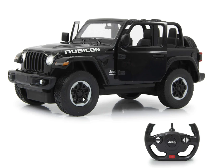 JAMARA 405180 Jeep Wrangler JL 1:14 2.4GHz Manual Door – Officially Licensed, Up to 1 Hour Driving Time, Approx. 11 km/h, Perfectly Replicated Details, Detailed Interior, LED Light