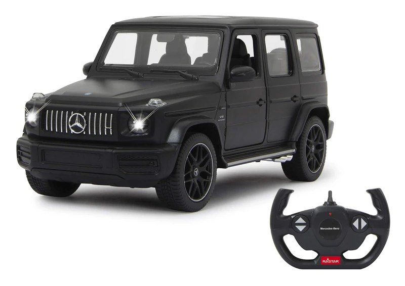 JAMARA 405176 - Mercedes-AMG G63 1:14 2.4 GHz - Officially licensed, up to 1 hour driving time at approx. 11 km/h, perfectly reproduced details, workmanship, black