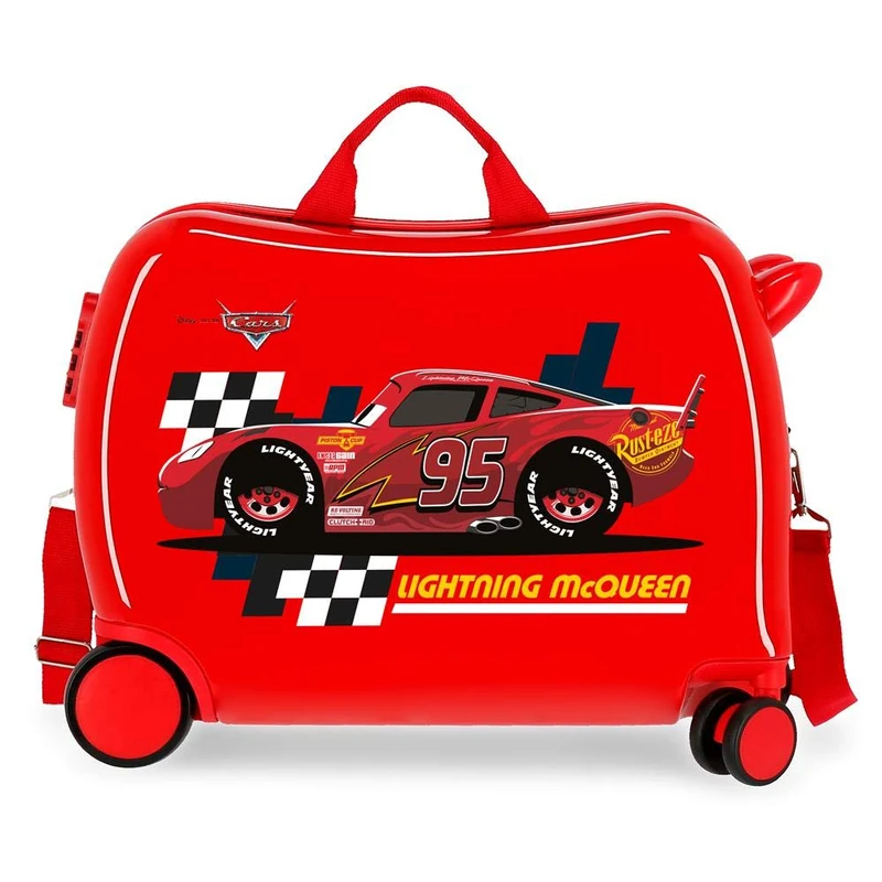 Disney Lightning McQueen Red Rolling Suitcase 2 Multi-Direction Spinner Wheels