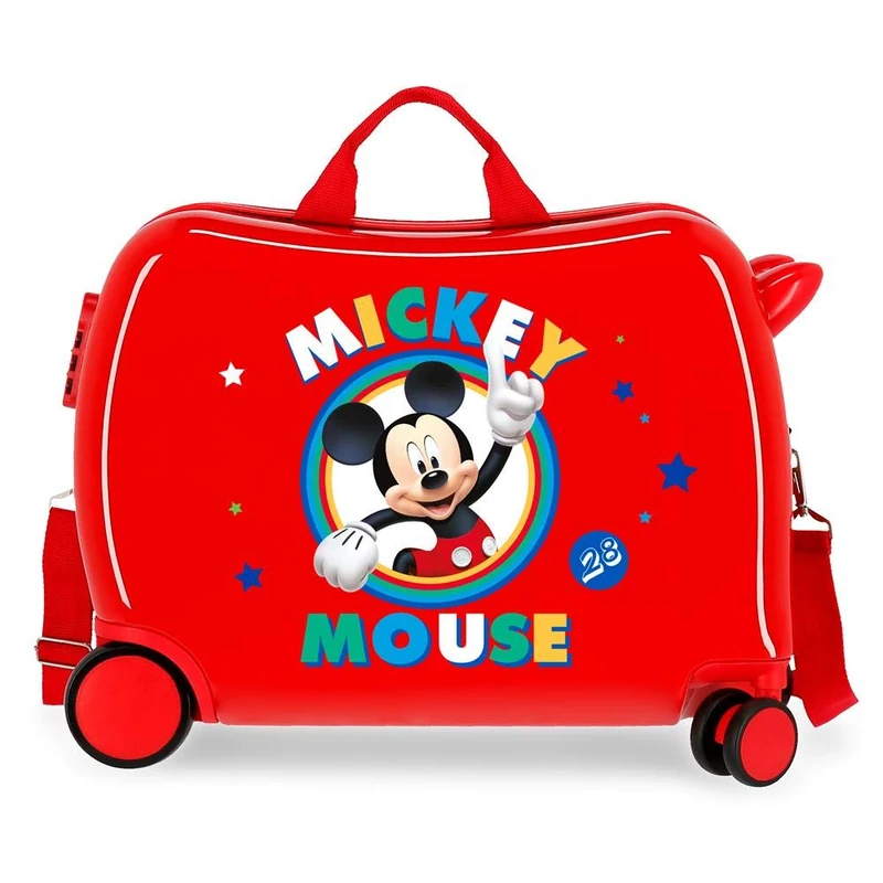 Disney Boys Rolling Suitcase 2 Multi-Direction Spinner Wheels, Red (Rojo), 50x38x20