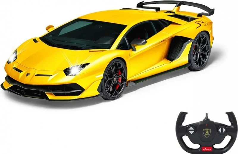 JAMARA 405171 Lamborghini Aventador SVJ 1:14 2.4GHz Officially Licensed, Up to 1 Hour Driving Time at Approx. 11 km/h, Perfectly Replicated Details, Workmanship, Yellow