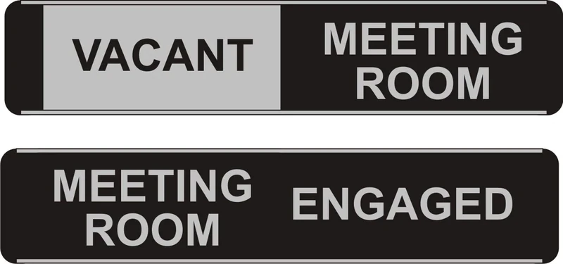 Seco Vacant Meeting Room/Engaged Sliding Sign, 255mm x 52mm - Aluminum/PVC (Pack of 5)