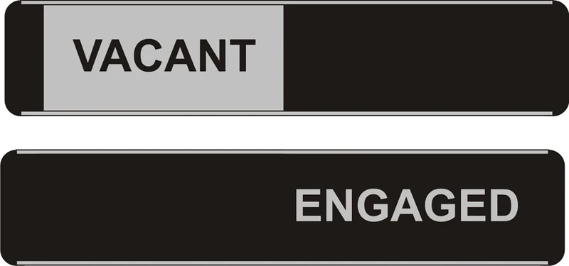 SECO VACANT/ENGAGED Sliding Meeting Room Sign – 255 x 52mm – Aluminium & PVC – Pack of 5 - Image 1