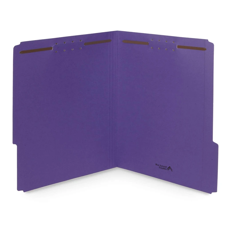 1/3 Tab Cut Fastener Folder, Embedded, Purple