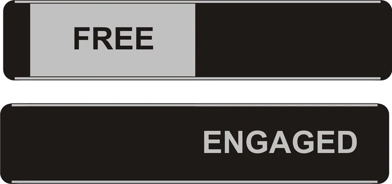 Seco Free/Engaged Sliding Sign, 255mm x 52mm - Aluminum/PVC (Pack of 5)