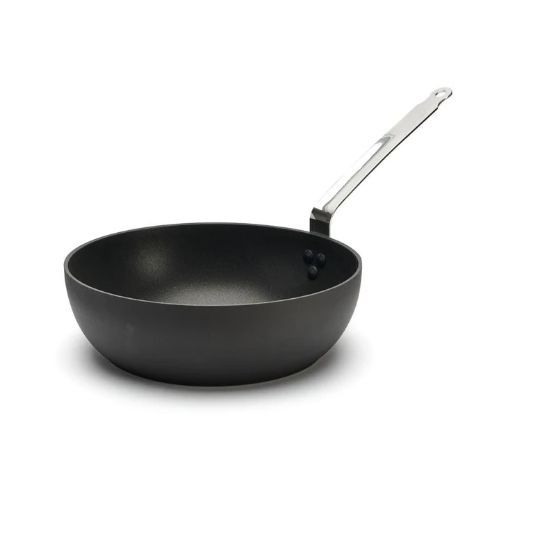 DE BUYER - Choc Intense Non-Stick Domed Sauté Pan in Aluminium - Diameter 28 cm -, Black