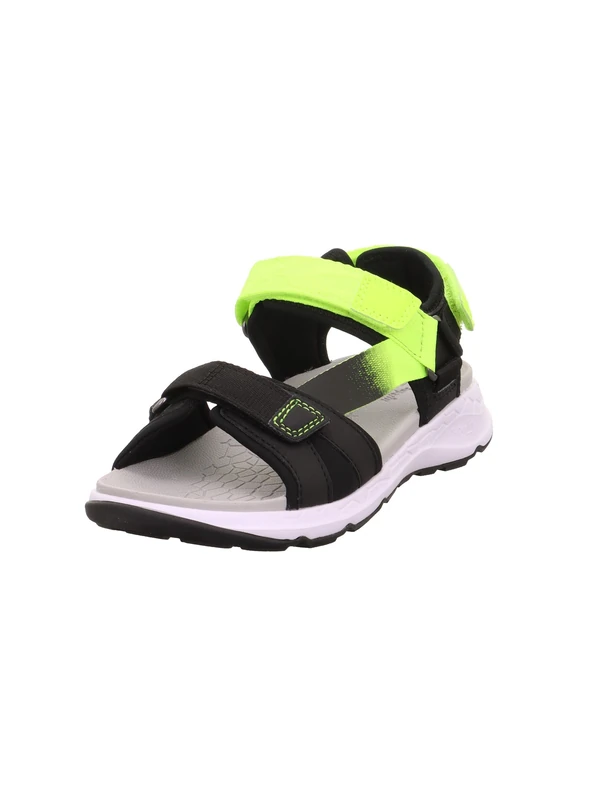 Superfit Girls' Criss Cross Sandals 1-000580 Sandals, Black/yellow 0010, 2.5 UK