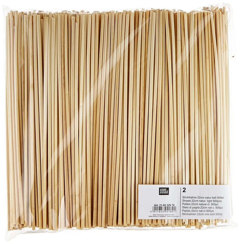 Knorr Prandell 2X Straws 22 cm Natural Light Pack of 500 MDF - Image 1