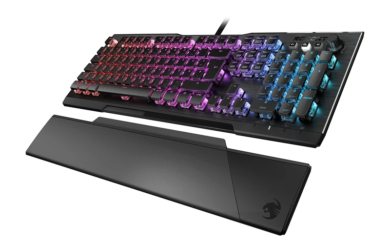 Roccat Vulcan 121 - Mechanische Gaming Tastatur, AIMO LED Einzeltastenbeleuchtung, Titan Switch Speed, Aluminiumoberfläche, Multimedia-Tasten, Handballenauflage, Linear Switch, schwarz
