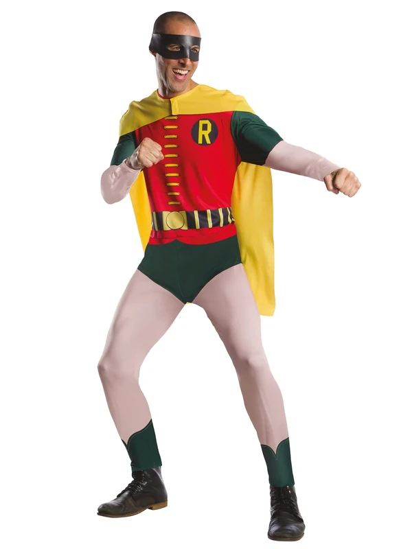 Rubies Official DC Comic Robin 1966 Version, Super Hero Adult Costume, Size Men's Standard Chest 36-42 inch Halloween