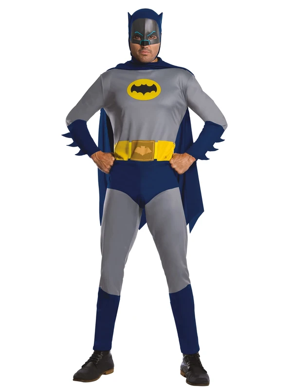 Rubies Official DC Comic Batman 1966 Version, Super Hero Adult Costume, Size Men's Standard Chest 36-42 inch Halloween, World Book Day