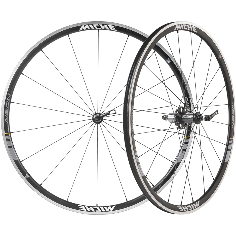 MICHE Neon Clincher Road Wheelset, Black, CA Freehub