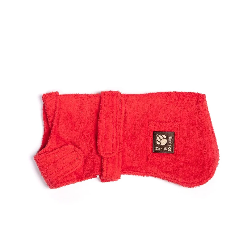 Danish Design Red Ultra Absorbent Adjustable Drying Toweling Robe 28 Inch/70 cm