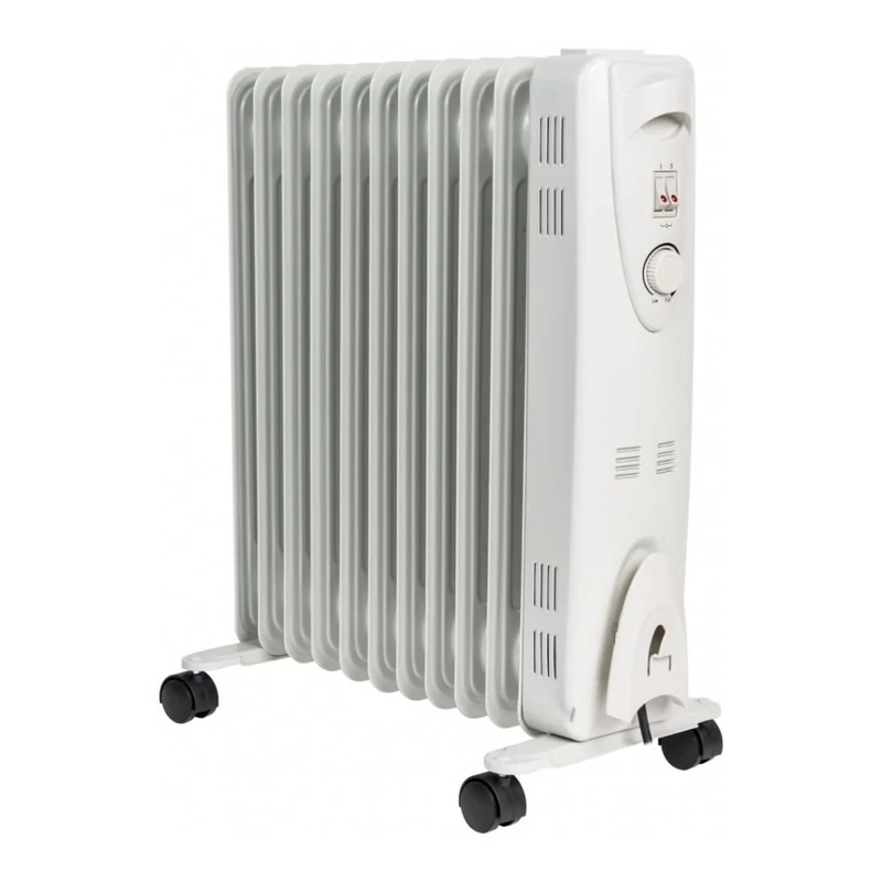 MYLEK Oil Filled Radiator with Adjustable Thermostat - 3 Heat Settings - Electric Portable Heater 11 Fin - Energy Efficient - 2.5kW - Safety Tip Over Protection & Safety Cut Off (2500W)