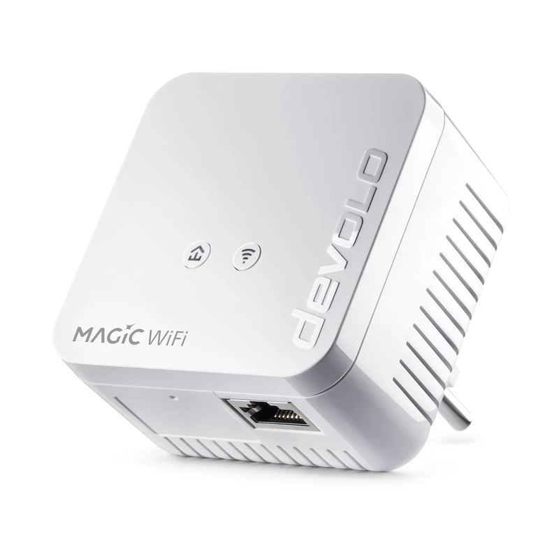 devolo Powerline WLAN Adapter, Mini WiFi Magic 1 Extension Adapter - Up to 1200 Mbps, Mesh WLAN Amplifier, 1 LAN Connection, dLAN 2.0, White
